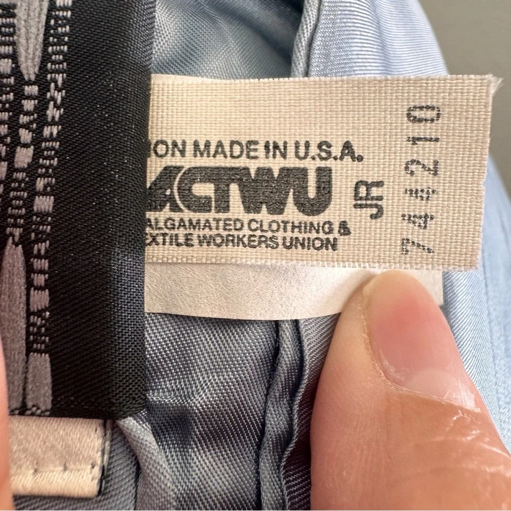 Vintage Ultrasuede Blue Blazer ACTWU‎ Union Made USA Oversized XL Minimalist